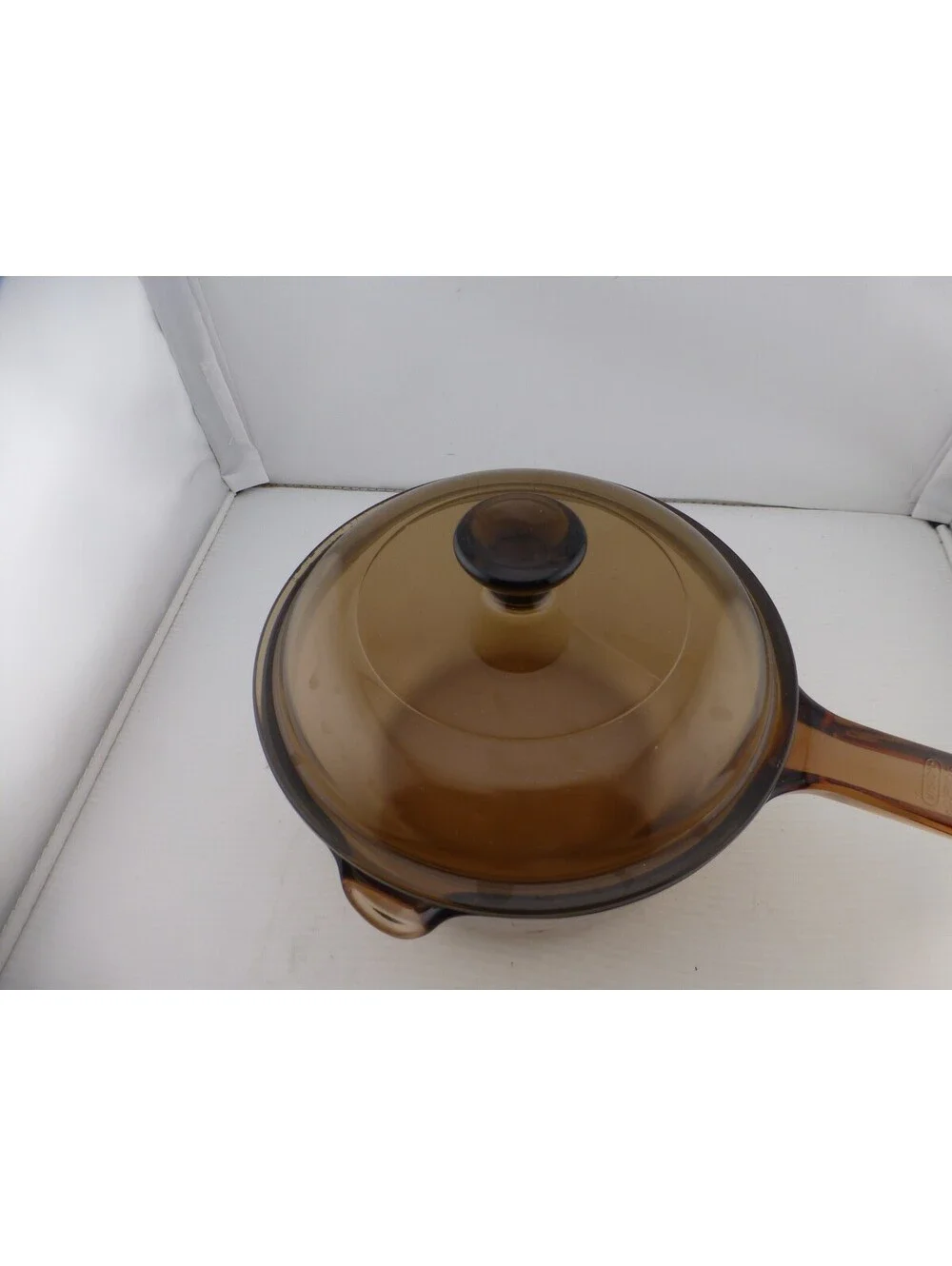 Vintage Visions Corning Amber Glass Saucepan 1.5 Liter Pot with Lid V-1.5-B H3